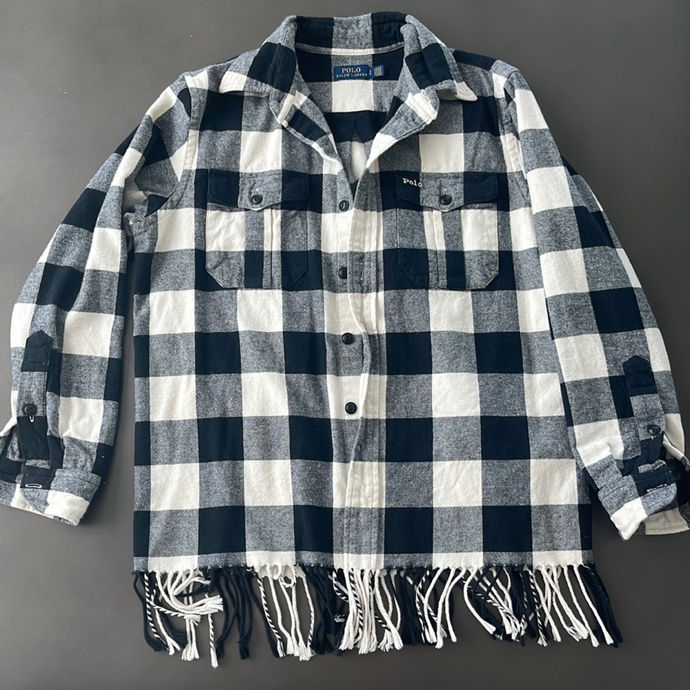 Polo Ralph Lauren fringe buffalo check shirt